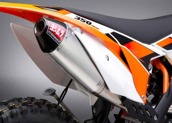 Yoshimura KTM 350 SX-F 13-15-XC-F 14-15 RS-4 STAINLESS FULL SYSTEM, W- ALUMINUM MUFFLER
