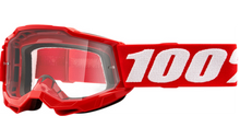 Load image into Gallery viewer, 100% ACCURI 2 Goggles Red Clear Lens Youth
