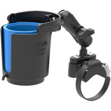 Load image into Gallery viewer, RAM MOUNT Handlebar Rail Mount with U-Bolt Base, Level Cup™ Drink Holder and Koozie