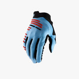 100% R-CORE Gloves Light Blue-Fluo Red