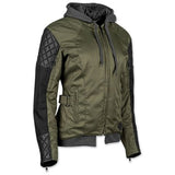 SPEED AND STRENGTH Women's Double Take Olive Textile-Leather Jacket