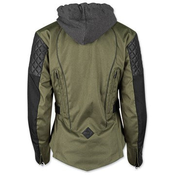 SPEED AND STRENGTH Women's Double Take Olive Textile-Leather Jacket