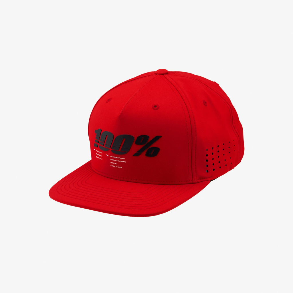 100% DRIVE Snapback Hat Red