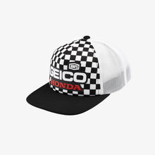 Load image into Gallery viewer, 100% INDY Trucker Hat GEICO-HONDA Black-White OSFM