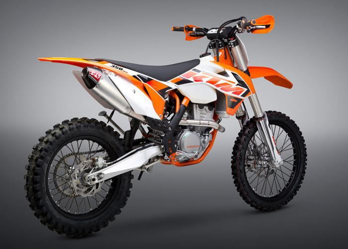 Yoshimura KTM 350 SX-F 13-15-XC-F 14-15 RS-4 STAINLESS FULL SYSTEM, W- ALUMINUM MUFFLER