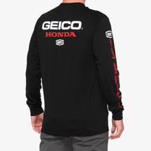 Load image into Gallery viewer, 100% RACEDAY Long Sleeve T-shirt GEICO-HOND-100% Black