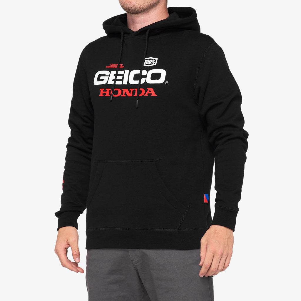 100% SALVO Hooded Pullover Sweatshirt GEICO-HONDA-100% Black