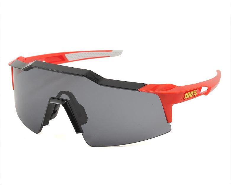 100% Speedcraft SL Sunglasses Red-Black Short Smoke Lens
