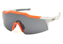 Load image into Gallery viewer, 100% Speedcraft SL Sunglasses White-Orange Short Smoke Lens