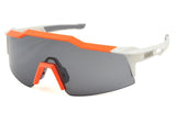 100% Speedcraft SL Sunglasses White-Orange Short Smoke Lens