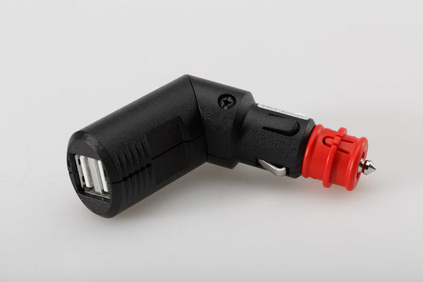 SW MOTECH Double USB power port with universal plug. For 12V DIN - cigarette lighter socket. 2x2100 mA