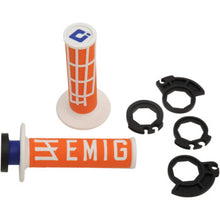 Load image into Gallery viewer, ODI Emig Racing V2 Lock-On Grips Orange-White