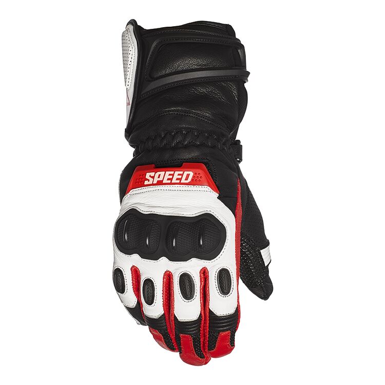 SPEED AND STRENGTH Revolt Gauntlet Leather Gloves White-Black-Red