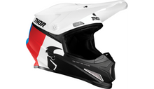 Load image into Gallery viewer, THOR Sector Racer Helmet White-Blue-Red