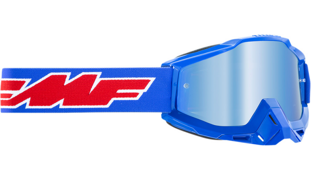 FMF PowerBomb Rocket Youth Goggles Blue - Blue Mirror