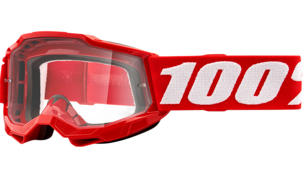100% ACCURI 2 Goggles Red Clear Lens Youth