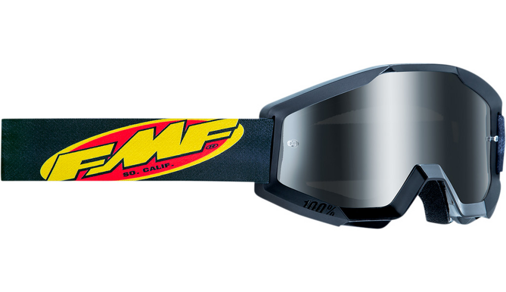 FMF PowerCore Core Youth Goggles Black - Silver Mirror